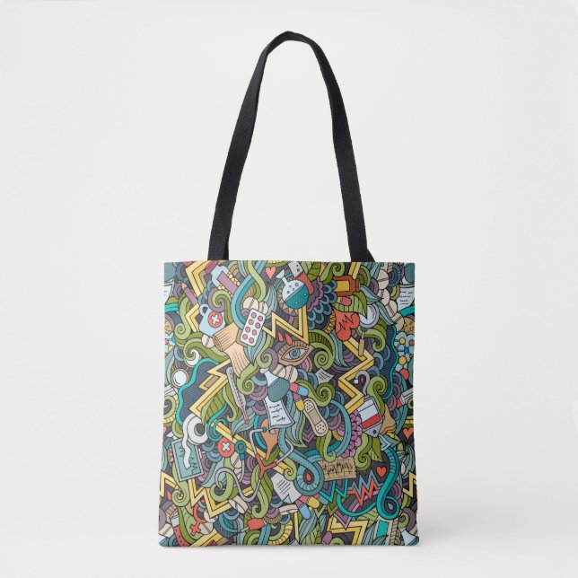 Abstract Art Medical Icon Pattern Tote Bag (Front)