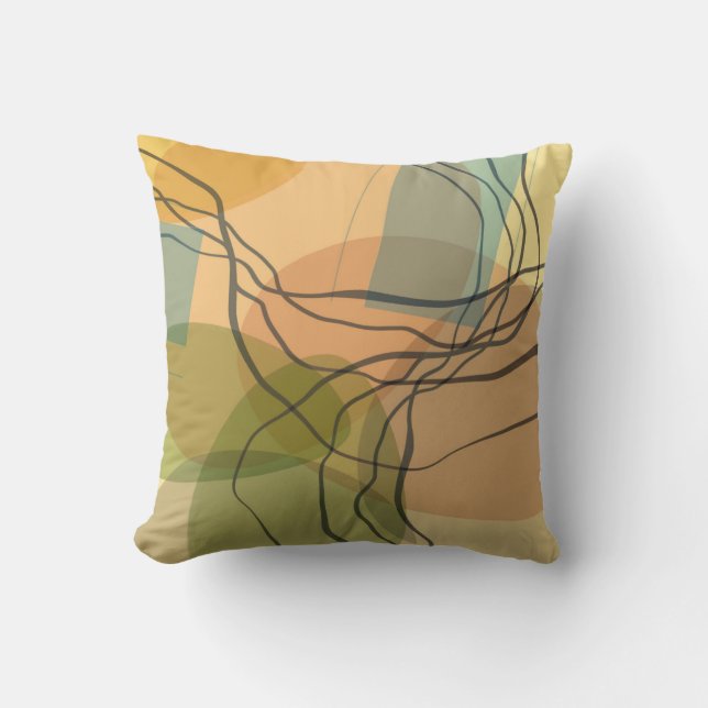  abstract art mid century style warm colours  cushion (Front)