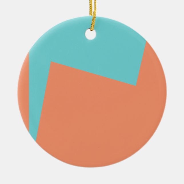Abstract Art Minimalism Blue White Ceramic Tree Decoration (Front)