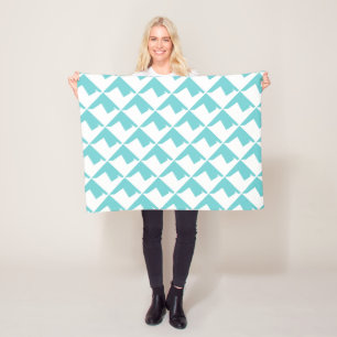 Abstract Art Minimalism Blue White Fleece Blanket
