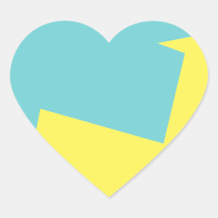 Abstract Art Minimalism Blue White Heart Sticker