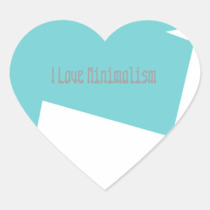 Abstract Art Minimalism Blue White Heart Sticker
