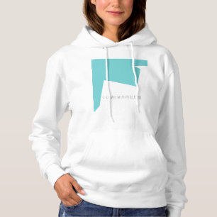 Abstract Art Minimalism Blue White Hoodie
