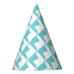 Abstract Art Minimalism Blue White Party Hat