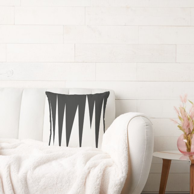 Abstract Art Minimalism Grey White Lines Cushion (Couch)