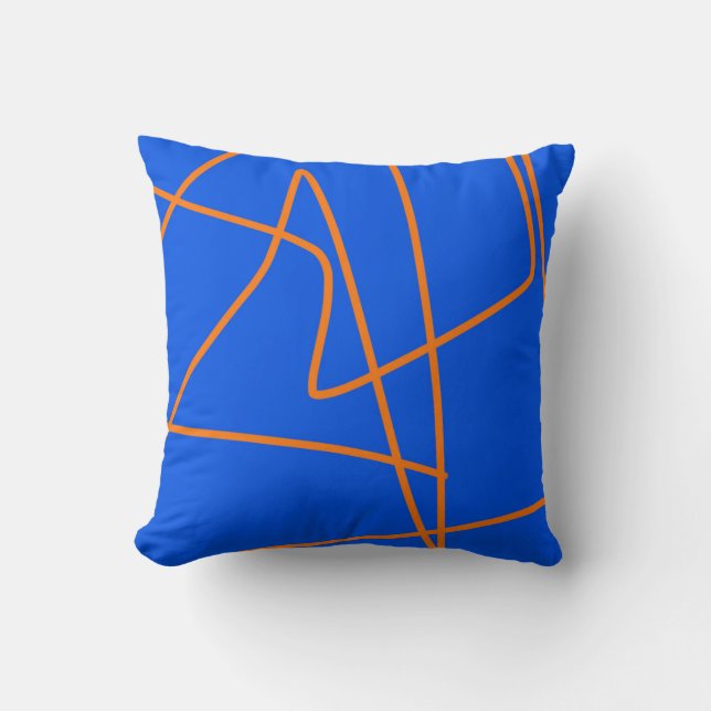 Abstract Art Minimalism Pastel Orange Blue Cushion (Front)