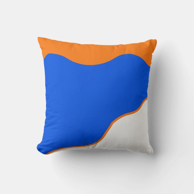 Abstract Art Minimalism Pastel Orange Blue  Cushion (Front)