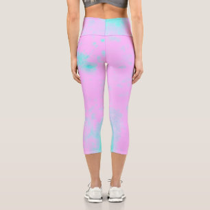 Abstract Art Minimalism Pastel Pink Capri Leggings