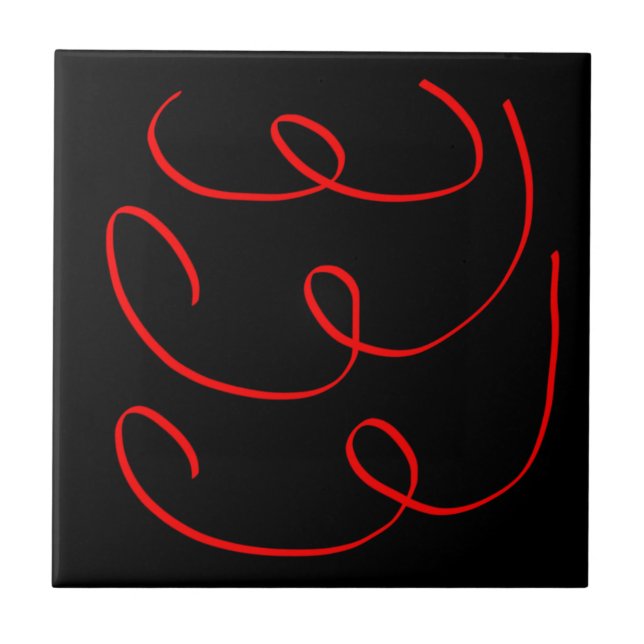 Abstract Art Minimalism Ribbons Tile (Front)