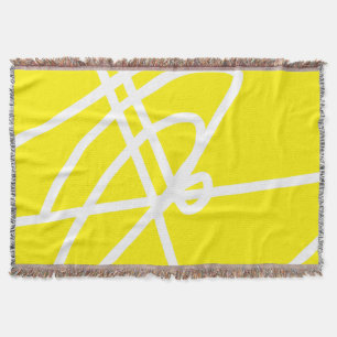 Abstract Art Minimalism White Lines Blue Blanket