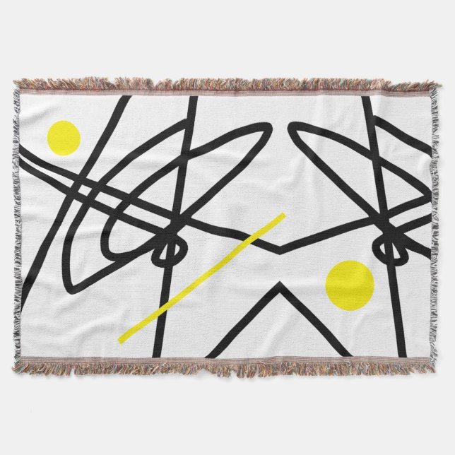 Abstract Art Minimalism Yellow Dot Blanket (Front)