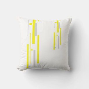 Abstract Art Minimalism Yellow Grey Pillow Cushion
