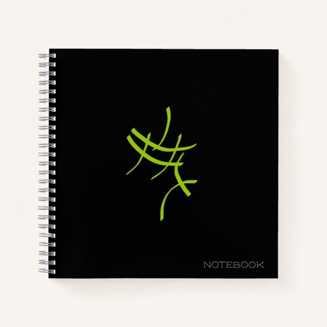 Abstract Art Minimalistic Green Black Notebook (Front)