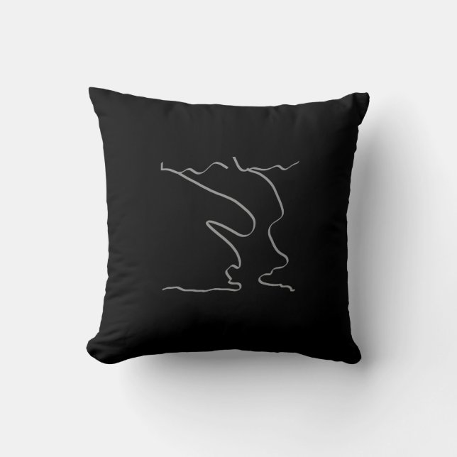 Abstract Art Minimalistic Grey Black Cushion (Front)