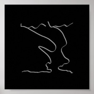 Abstract Art Minimalistic Grey Black Poster