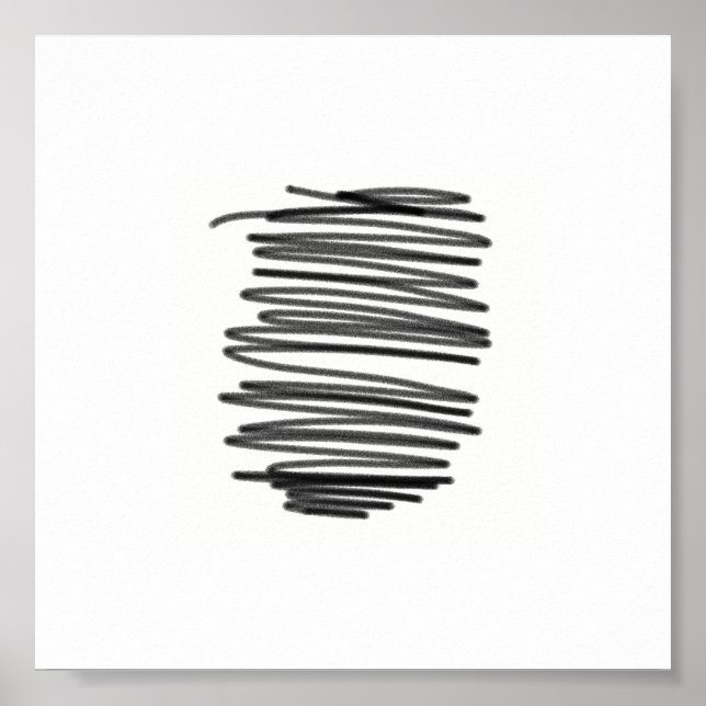 Abstract Art Minimalistic Grey White Poster (Front)
