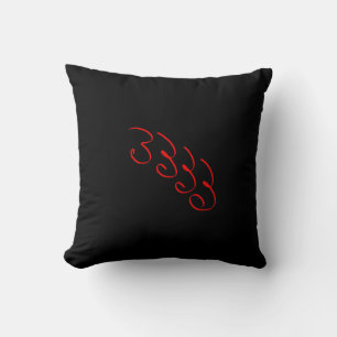 Abstract Art Minimalistic Red 3 Lines Cushion