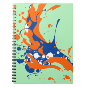 Abstract Art Mint Green Modern Art paint splash Spiral Notebook