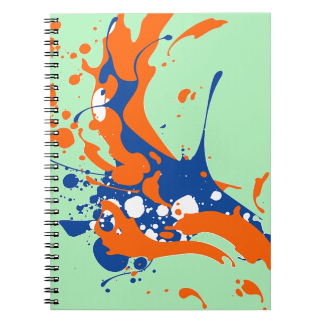 Abstract Art Mint Green Modern Art paint splash Spiral Notebook (Front)