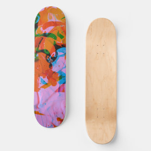 Abstract art mixed media acrilyc painting skateboard