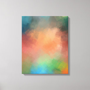 Abstract Art Modern Colourful Red Blue Green Yello Canvas Print