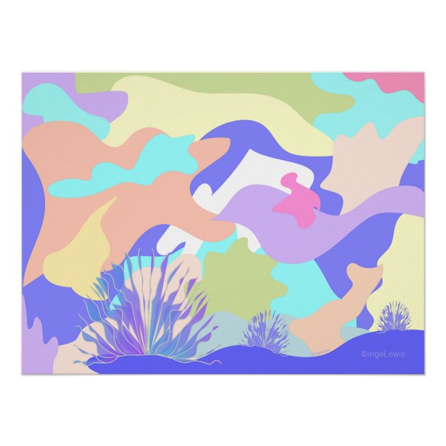 Abstract Art Modern Contemporary Colourful Poster (Front)