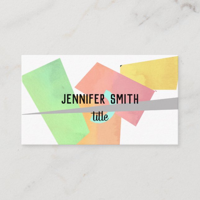 abstract art modern geometric custom business card (Front)