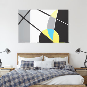 Abstract Art Modern Shapes  yellow black Canvas Print