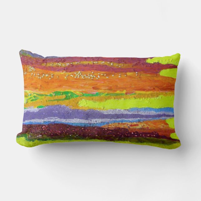 Abstract Art Modern stripe paint drip Lumbar Cushion (Front)
