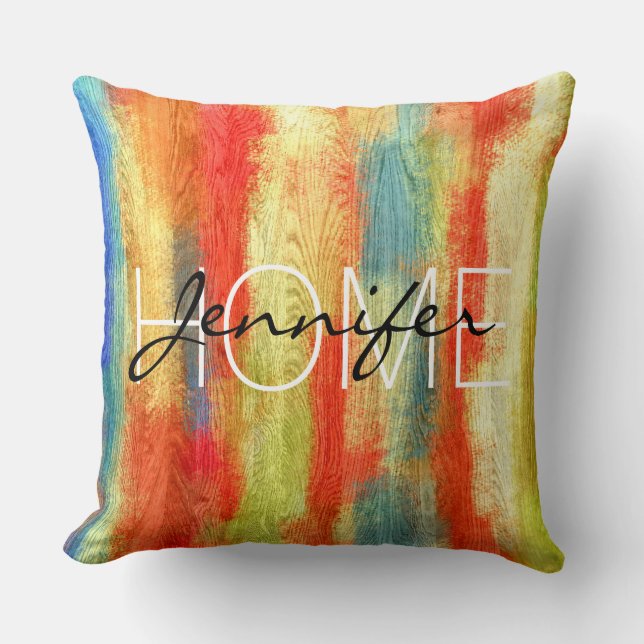 Abstract Art Modern Wood Grain Cushion (Front)