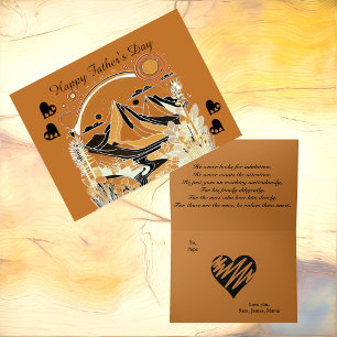 Abstract Art Mountain Landscape Forest Fathers Day Card