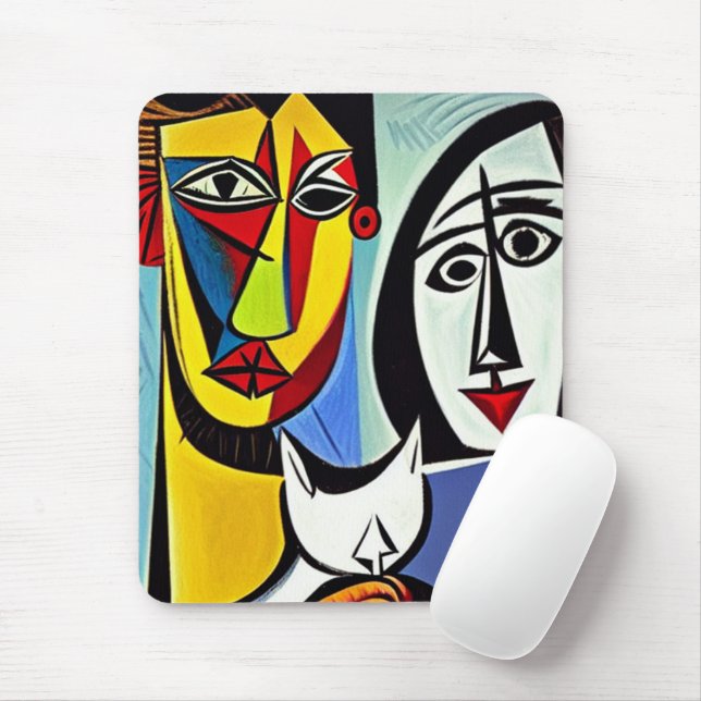 Abstract Art Mouse Pad (With Mouse)