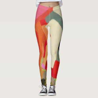 Abstract Art multi colour pattern geometry elegant Leggings
