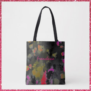 Abstract Art Noir Black Pink and Gold  Tote Bag