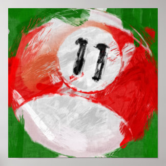 Abstract Art Number 11 Billiards Ball Poster