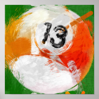 Abstract Art Number 13 Billiards Ball Poster