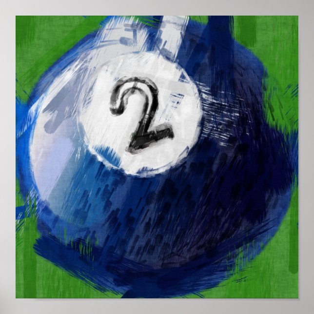 Abstract Art Number 2 Billiards Ball Poster (Front)