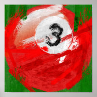 Abstract Art Number 3 Billiards Ball