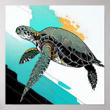 Abstract art of a turtle