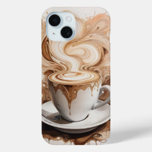 Abstract Art of Cappuccino iPhone 15 Case