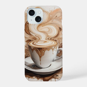 Abstract Art of Cappuccino iPhone 15 Case