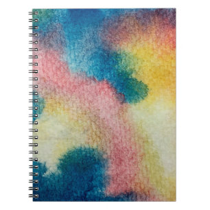 Abstract art of colourful bright ink and watercolo notebook