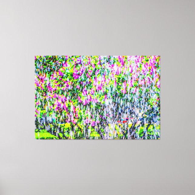 Abstract Art Of Lilacs And Water Canvas Print (Front)