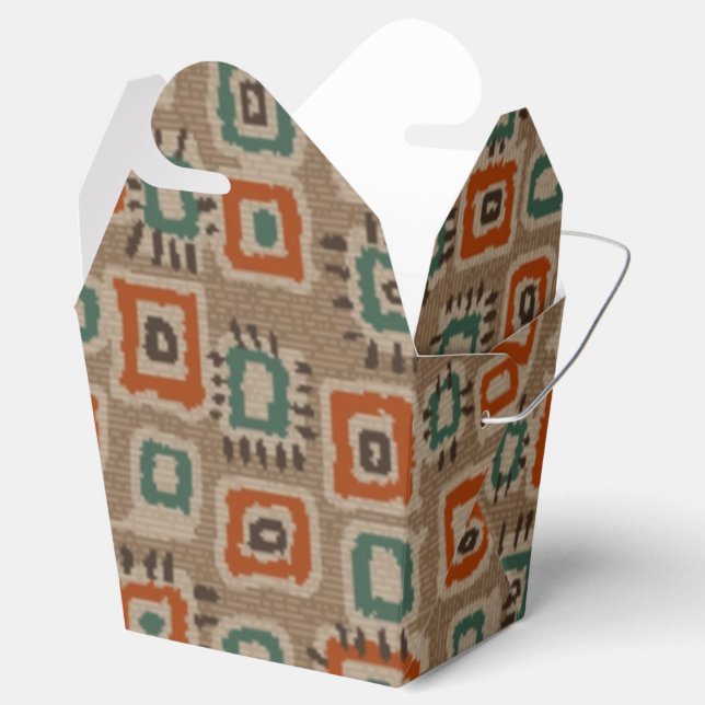 Abstract Art Old Cloth Patches Favour Box (Opened)