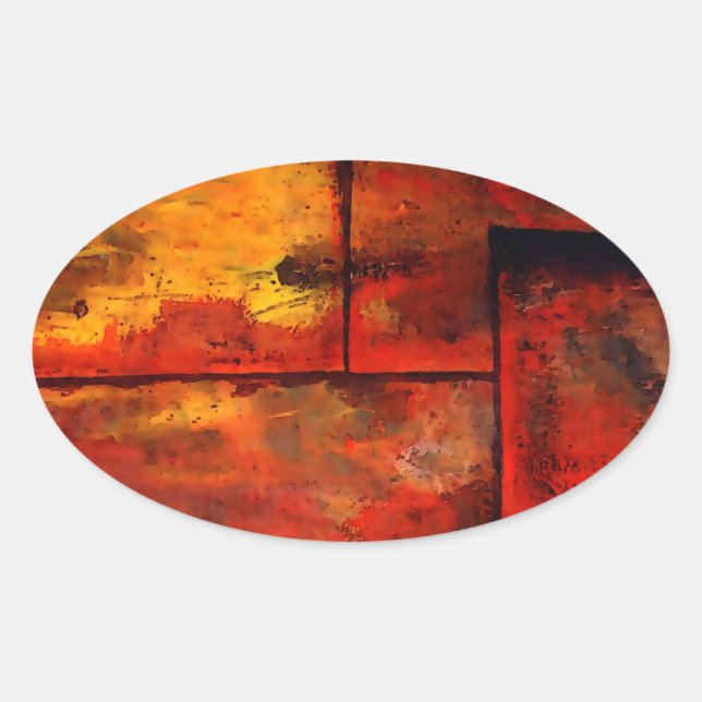Abstract Art Oval Sticker (Front)