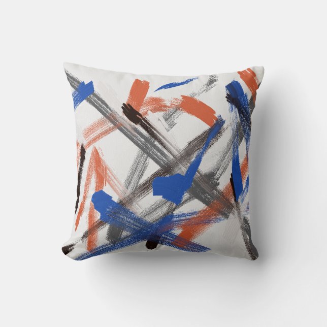Abstract Art Paint Brushes Positive Vibes Cushion (Front)