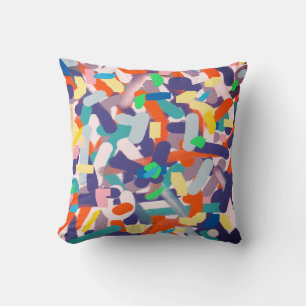 Abstract Art Paint Brushes Positive Vibes Cushion