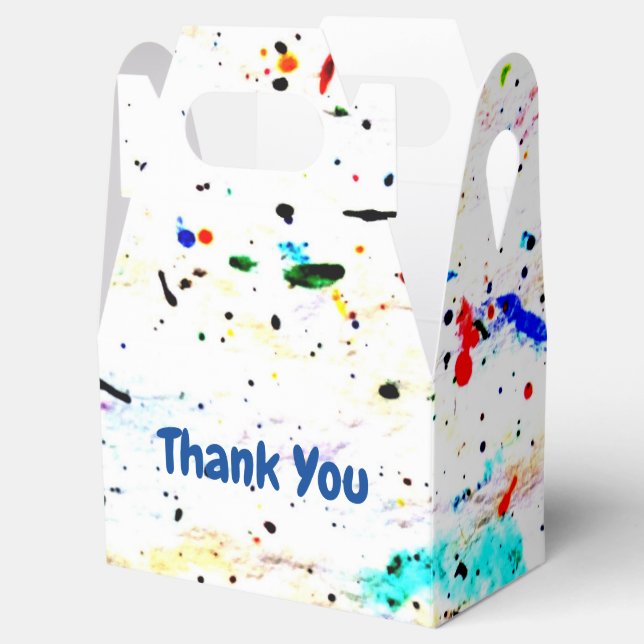 Abstract Art Paint Splashes and Spots Favour Box (Opened)