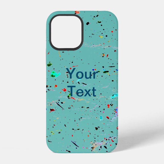 Abstract Art Paint Splashes, Custom Colour iPhone Case (Back)