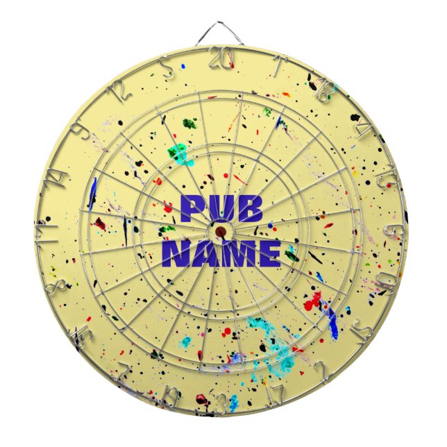 Abstract Art Paint Splashes & Spots Custom Dartboard (Front)